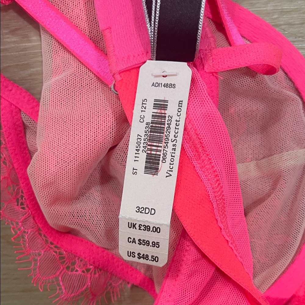 Victoria's Secret Neon Pink Lace Bralette - Picture 2 of 3